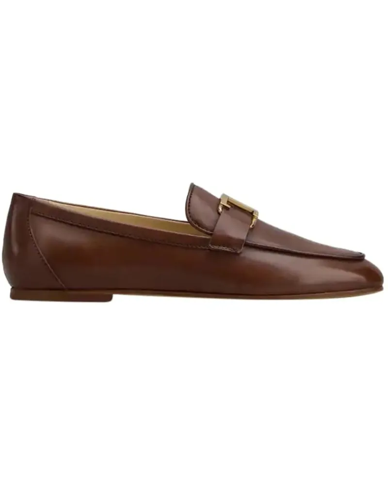 TOD'S Loafer Flat Shoes Brown braun Braun