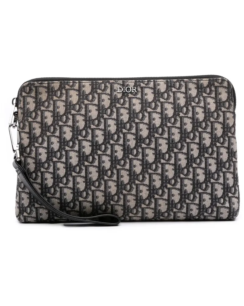 Dior Clutches Oblique Canvas Pouch blau Blau