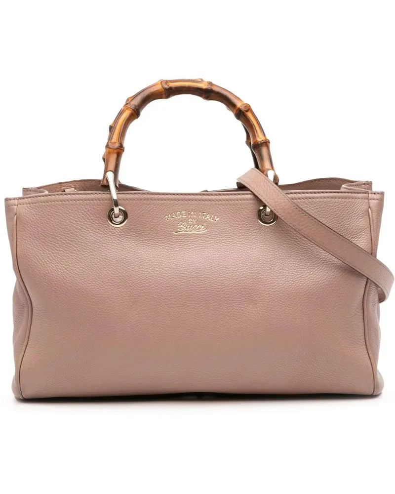 Gucci Hobo Bags Medium Calfskin Bamboo Shopper Satchel braun Braun