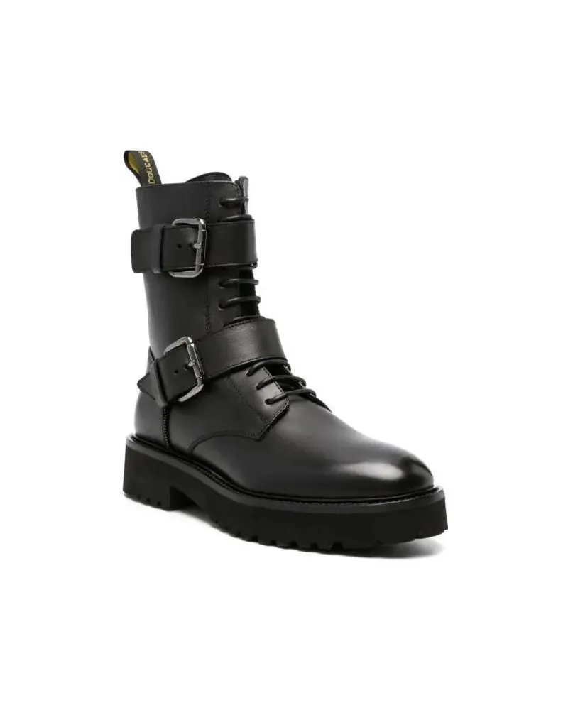 Doucal´s Stiefel Buckled Lace-Up Leather Boots schwarz Schwarz