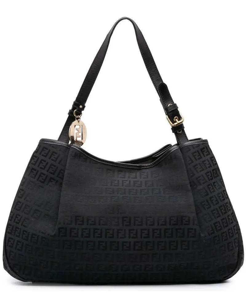 Fendi Hobo Bags Zucchino Canvas Shoulder Bag schwarz Schwarz