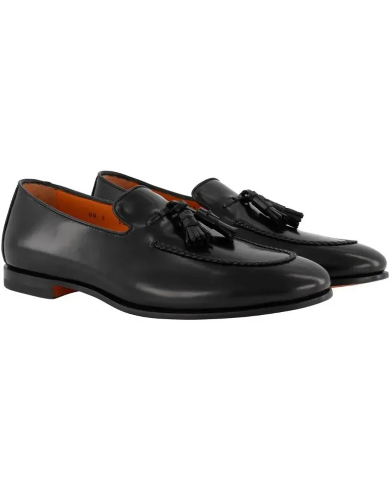 Santoni Tassel Loafer schwarz Schwarz