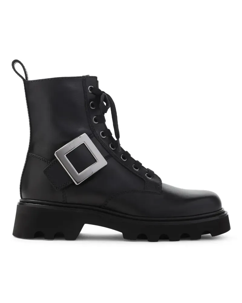 Roger Vivier Stiefel Lace-Up Ankle Boots With Rubber Sole schwarz Schwarz