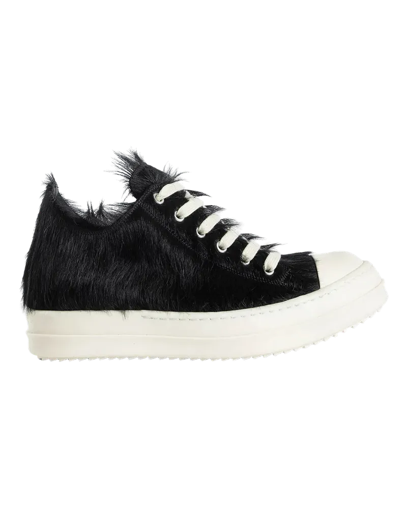 Rick Owens Low-Top Sneaker Low black Fur Sneaker schwarz Schwarz