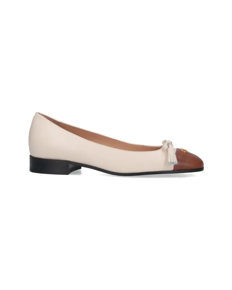 Valentino Garavani Valet Du Roi" Ballet Flats – Cream beige Beige