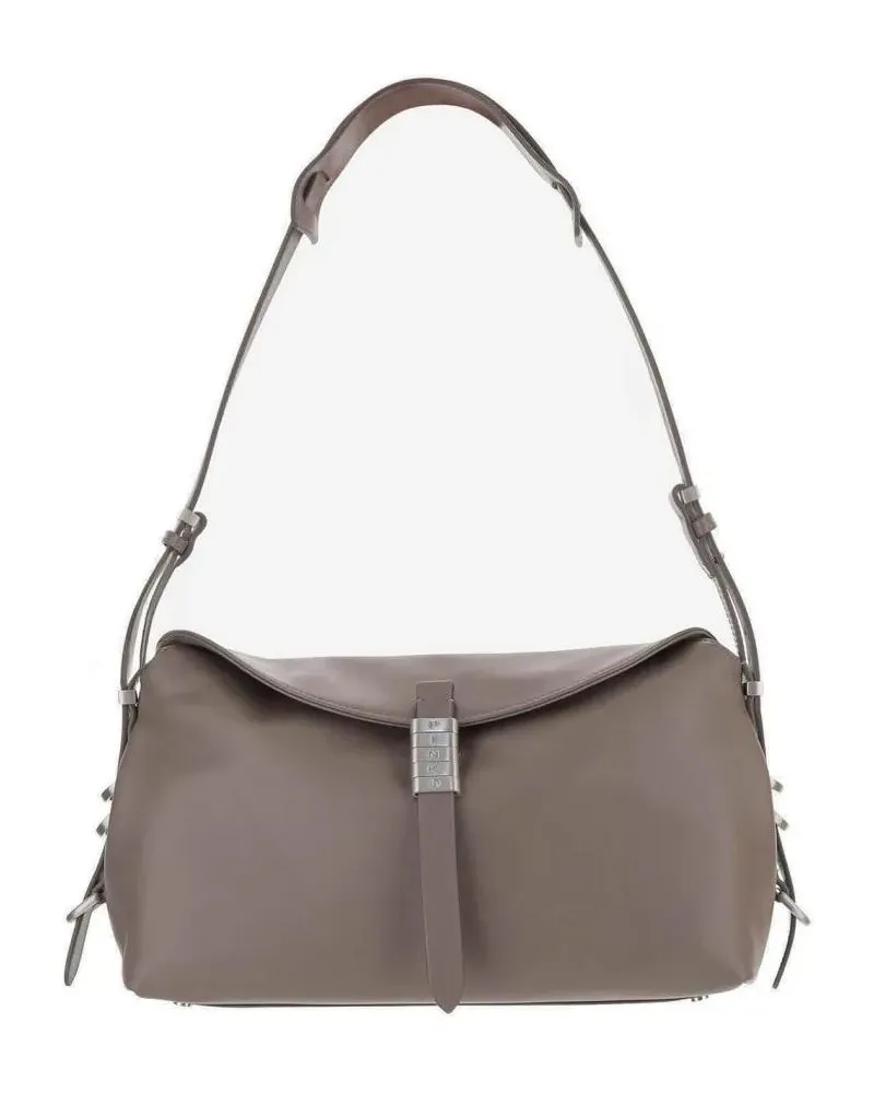 Pinko Hobo Bags Structured Grey Handbag With Minimalist Aesthetic grau Grau