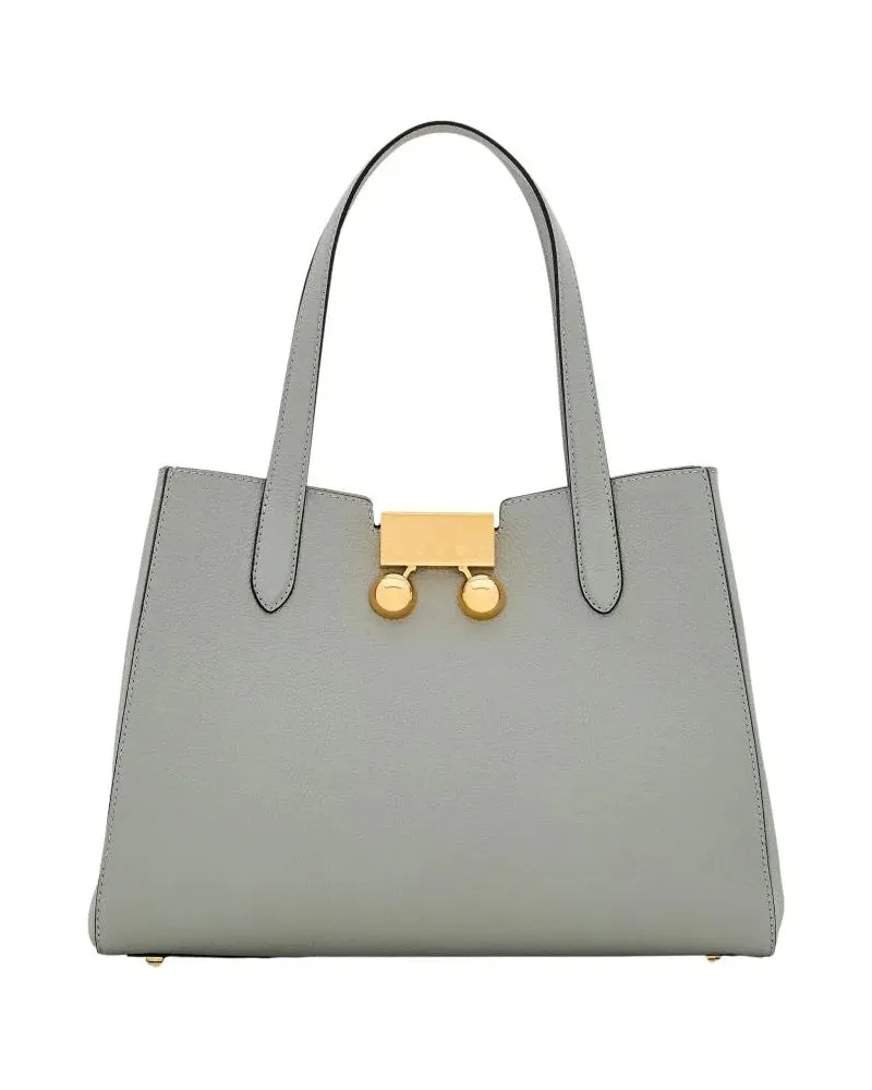 Marni Hobo Bags Two-Handle Leather Shoulder Bag grau Grau