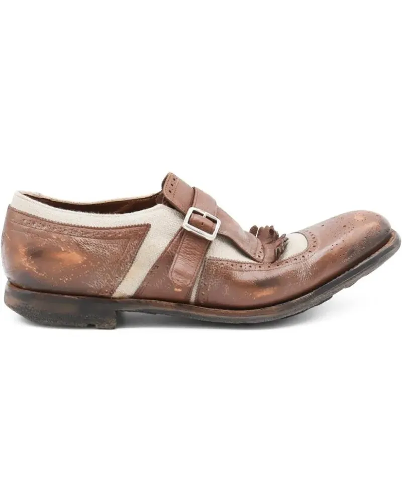Church's Loafer Monk Strap Loafers In Shanghai Brown Glacé Leather braun Braun