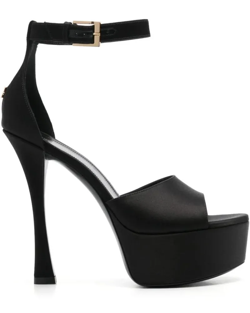 Givenchy Sandalen Black Platform Sandals With Liquid Viscose-Silk Bl schwarz Schwarz