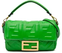 Hobo Bags Mini Zucca Embossed Leather Baguette Satchel grün
