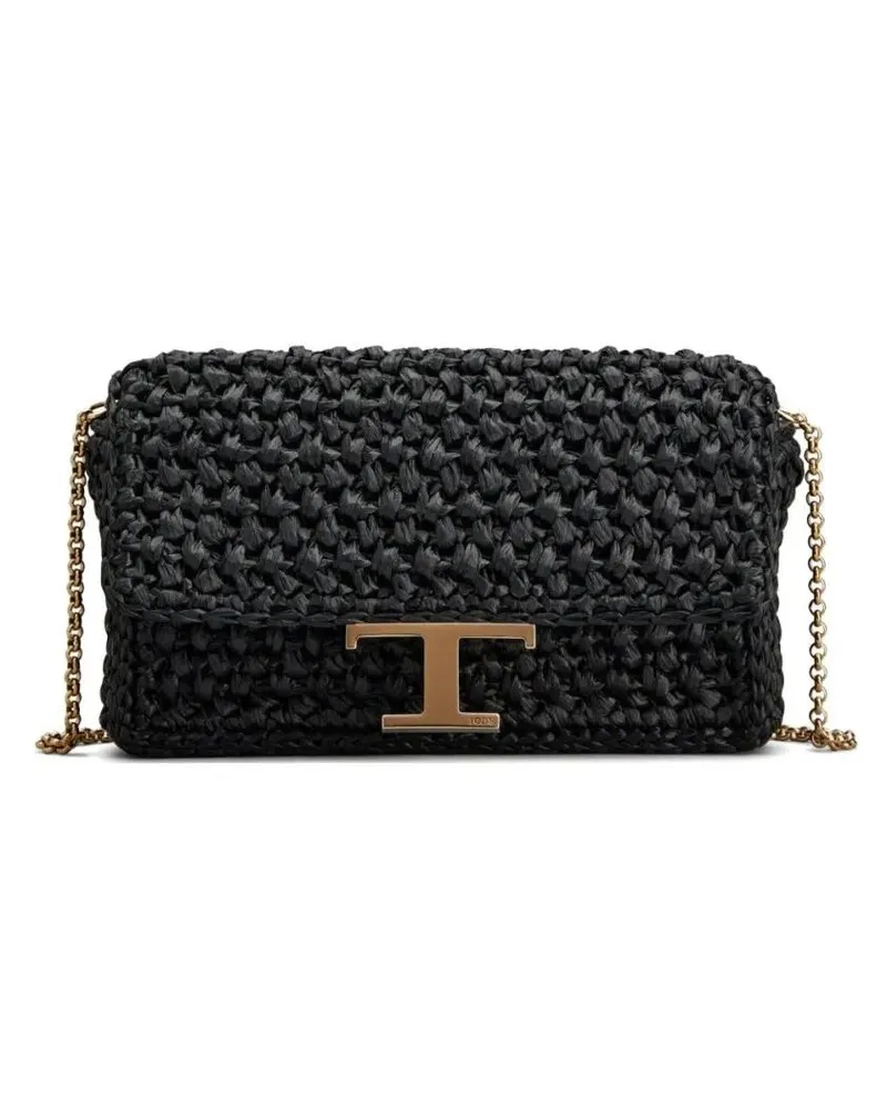 TOD'S Hobo Bags Black Woven Texture Shoulder Bag schwarz Schwarz