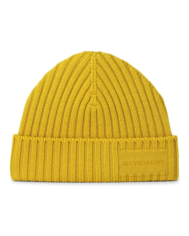 Givenchy Caps & Mützen Beanie mit Logo-Stickerei gelb Gelb