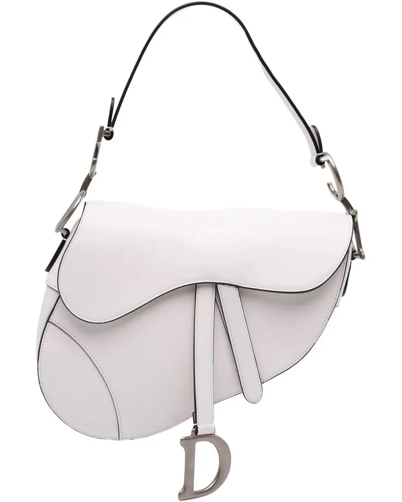 Dior Hobo Bags Smooth Calfskin Saddle Bag weiß Weiß
