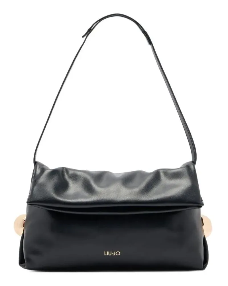 Liu Jo Clutches Black Clutch With Sophisticated Ruched Texture schwarz Schwarz