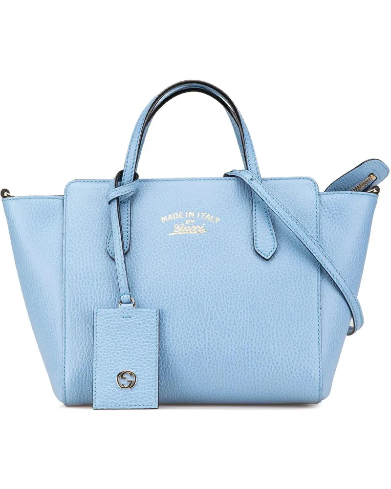 Gucci Crossbody Bags 2000-2015 Mini Leather Swing Satchel blau Blau