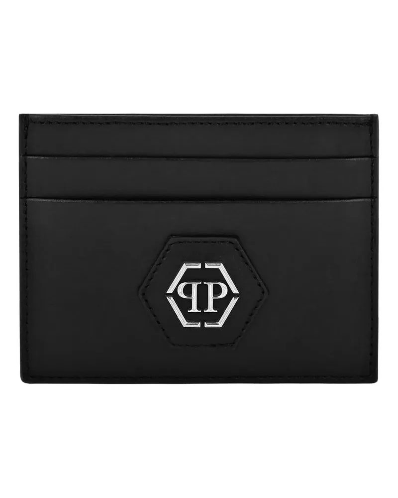Philipp Plein Portemonnaies Kartenetui Hexagon schwarz Schwarz