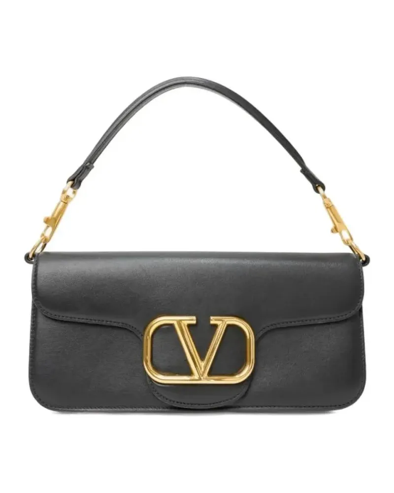 Valentino Garavani Clutches Small Black Calfskin Clutch schwarz Schwarz