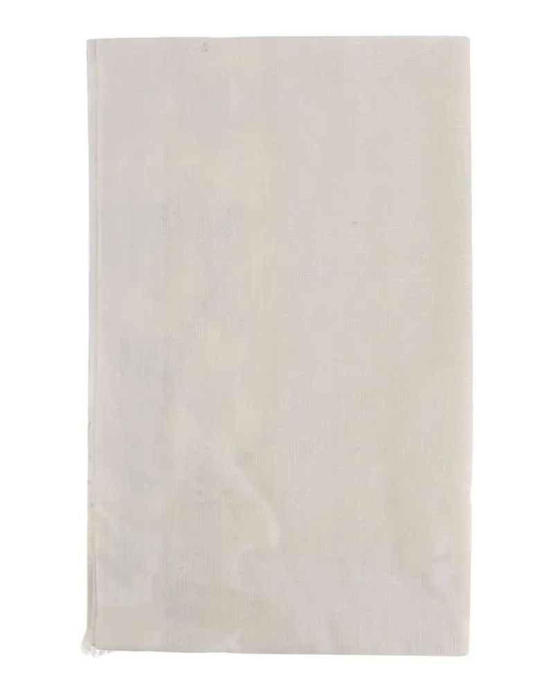 Faliero Sarti Tücher & Schals Ivory Silk And Linen Scarf With Fringed Edges beige Beige