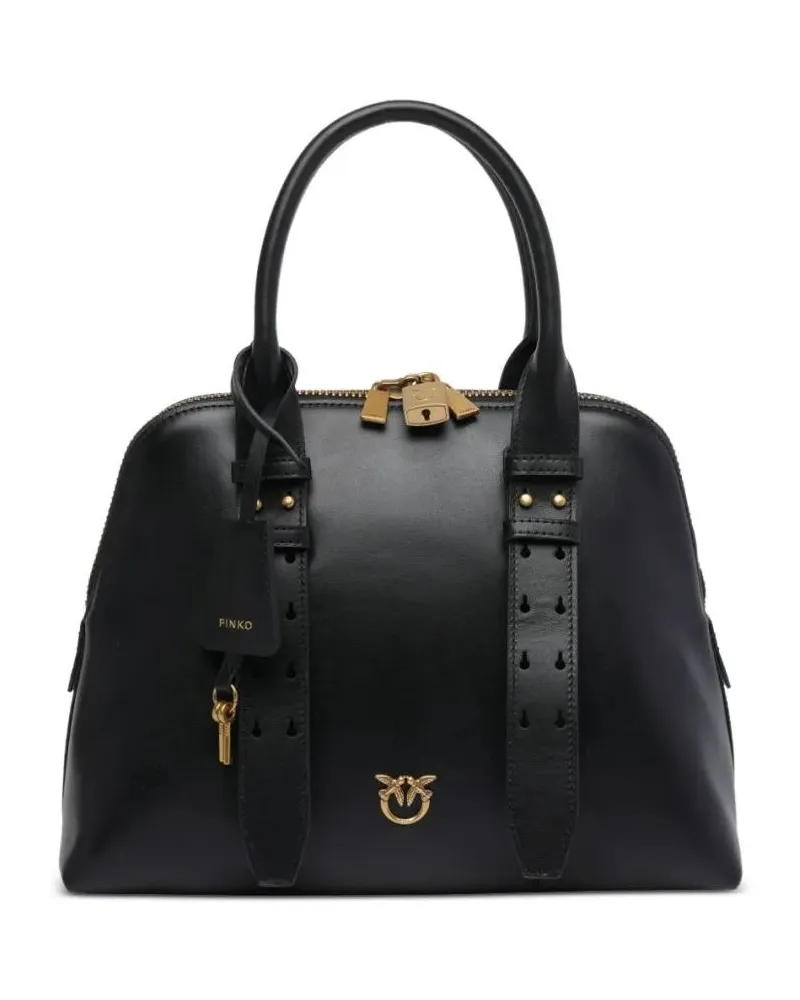 Pinko Hobo Bags Structured Handbag With Rounded Top Handle schwarz Schwarz