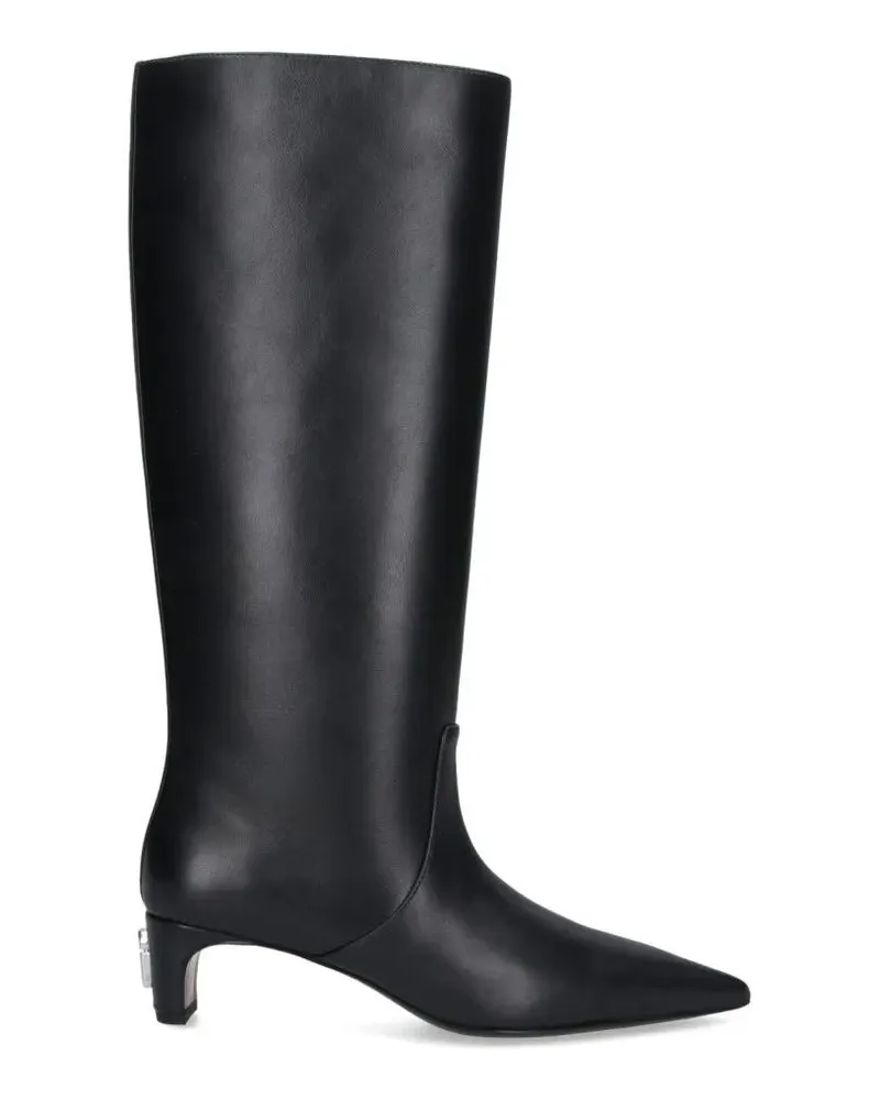 Marc Jacobs Stiefel Pointed Toe Black Lambskin Boots With Raised Stitc schwarz Schwarz
