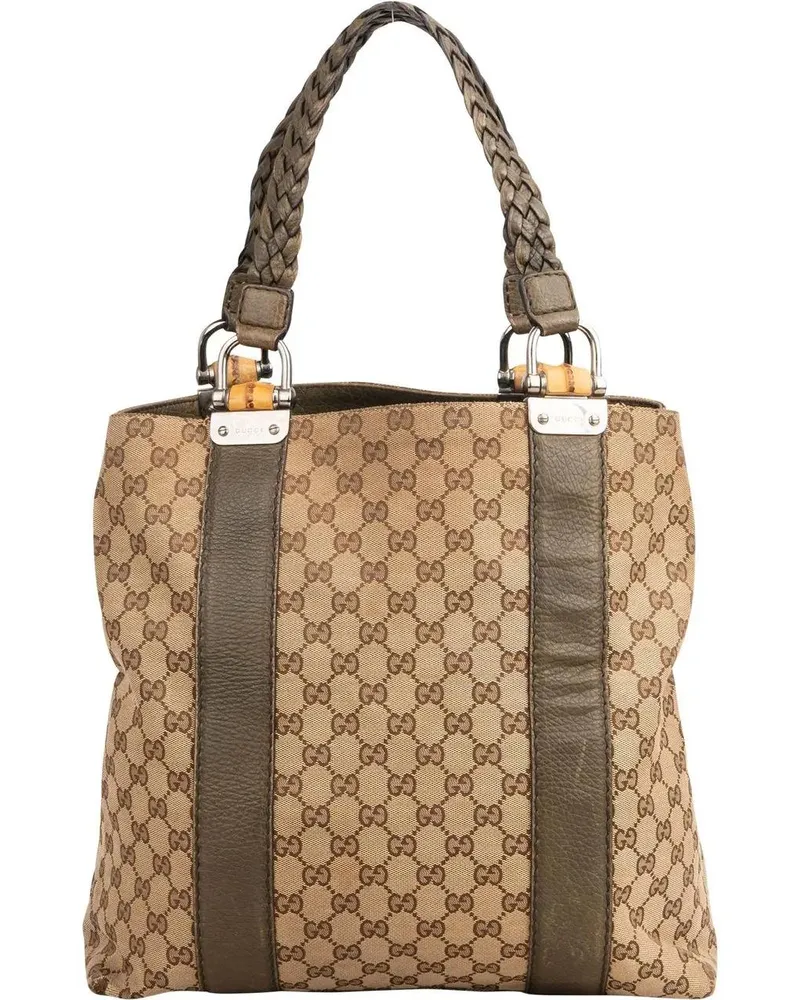 Gucci Crossbody Bags  GG Monogram Bamboo Handbag braun Braun