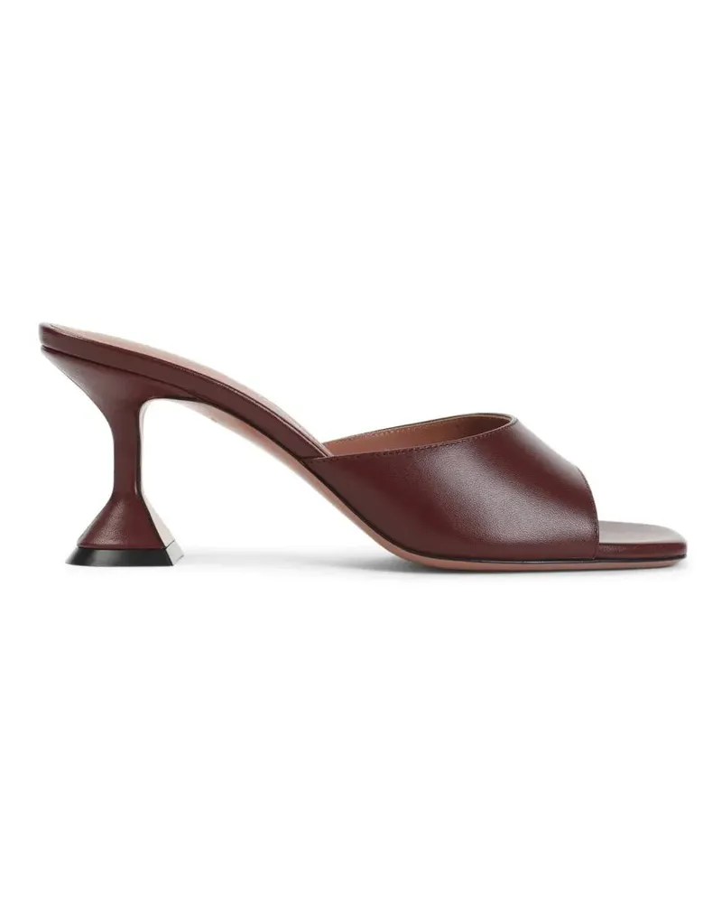 Amina Muaddi Slipper & Pantoletten Flared Heel Open-Toe Mules schwarz Schwarz