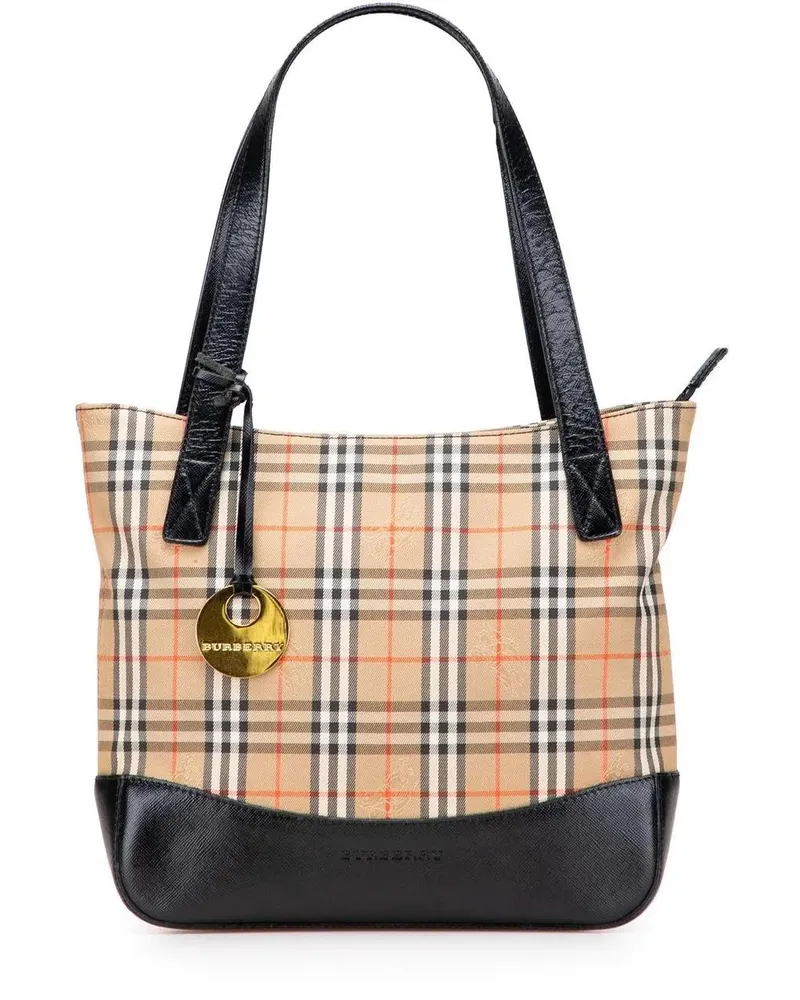 Burberry Hobo Bags Haymarket Check Canvas Shoulder Bag braun Braun