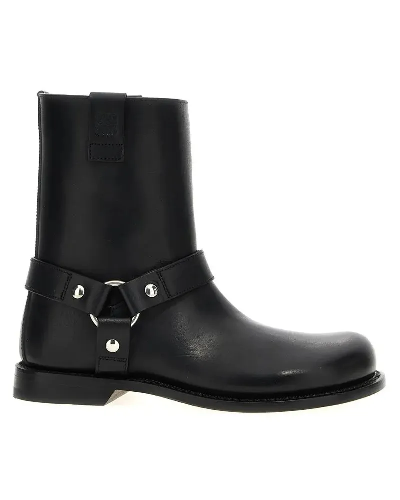 Loewe Stiefel 'Campo Biker' Ankle Boots schwarz Schwarz