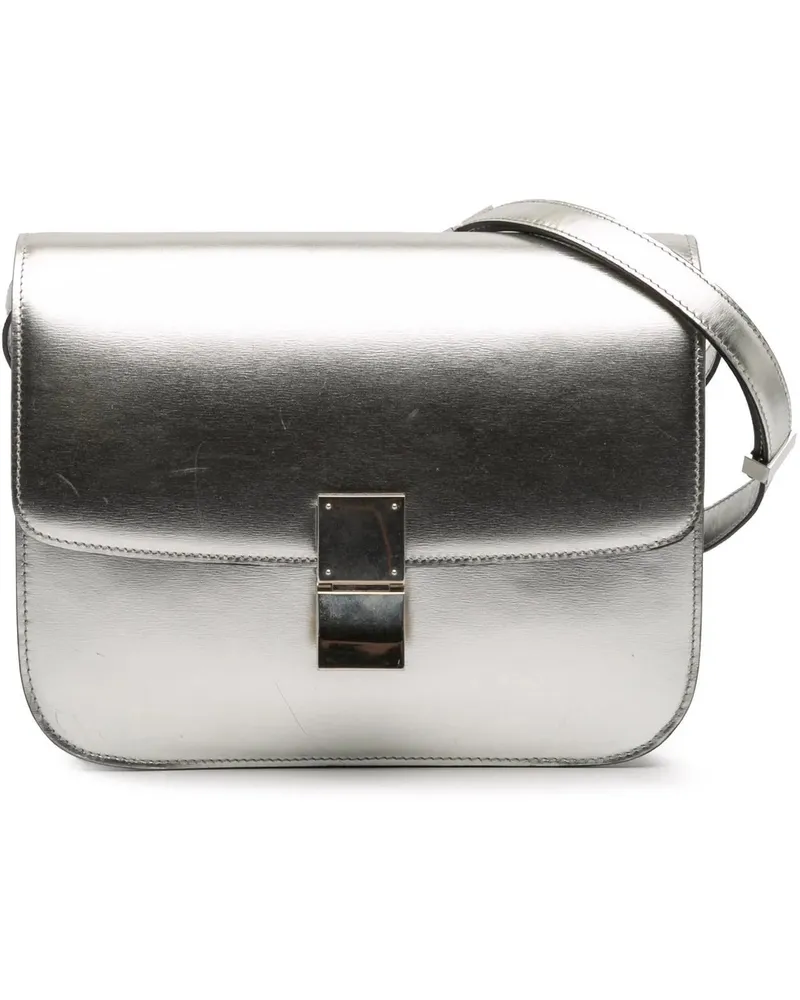 Celine Hobo Bags Medium Calfskin Classic Box silberfarben 