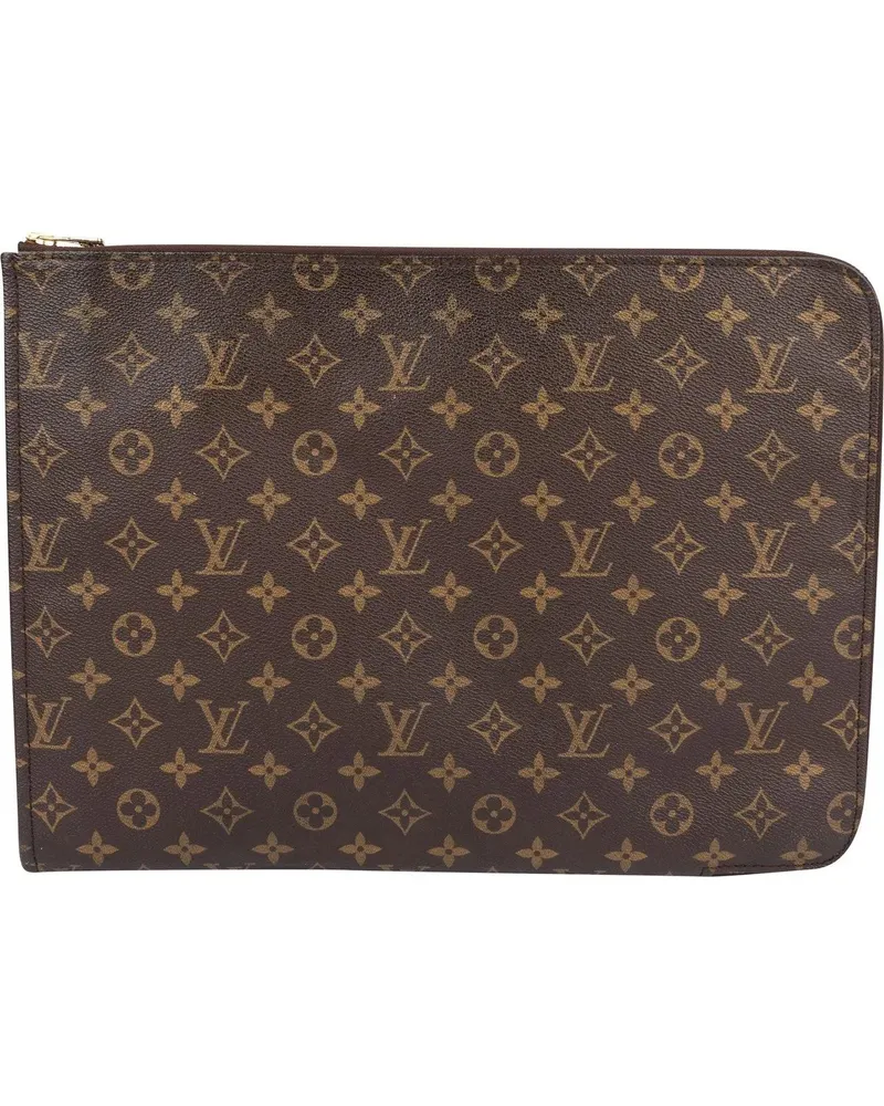 Louis Vuitton Crossbody Bags  Canvas Monogram Laptop Clutch braun Braun