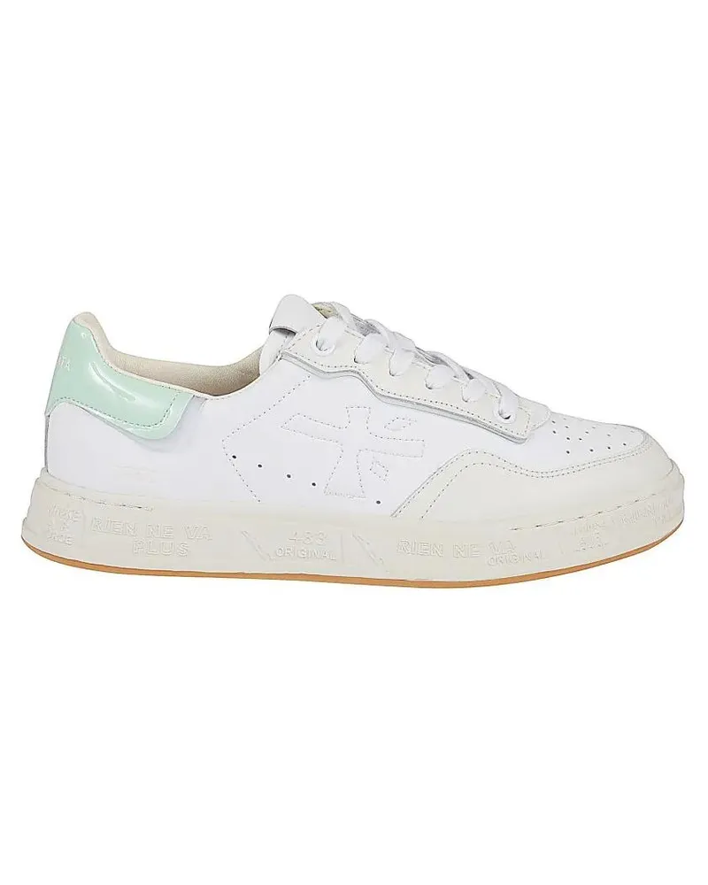 Premiata Low-Top Sneaker Perforated Leather Sneakers With Textured Rubber S weiß Weiß