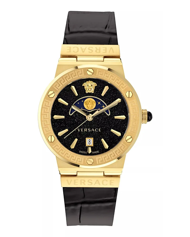 Versace Uhr Greca Logo Moonphase Schwarz