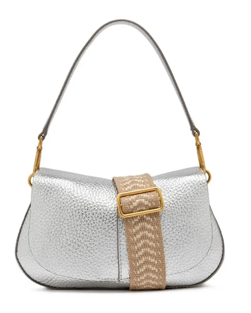 Gianni Chiarini Hobo Bags Helena Shoulder Bag In Silver Leather silberfarben 