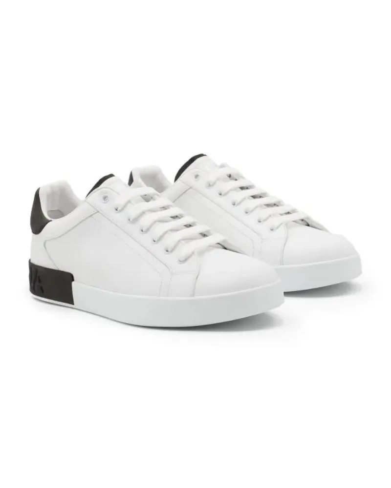 Dolce & Gabbana Low-Top Sneaker Portofino Sneakers With Contrasting Black Details weiß Weiß