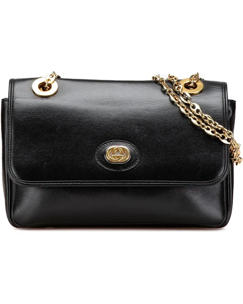 Gucci Hobo Bags Small Leather Marina Chain Shoulder Bag schwarz Schwarz