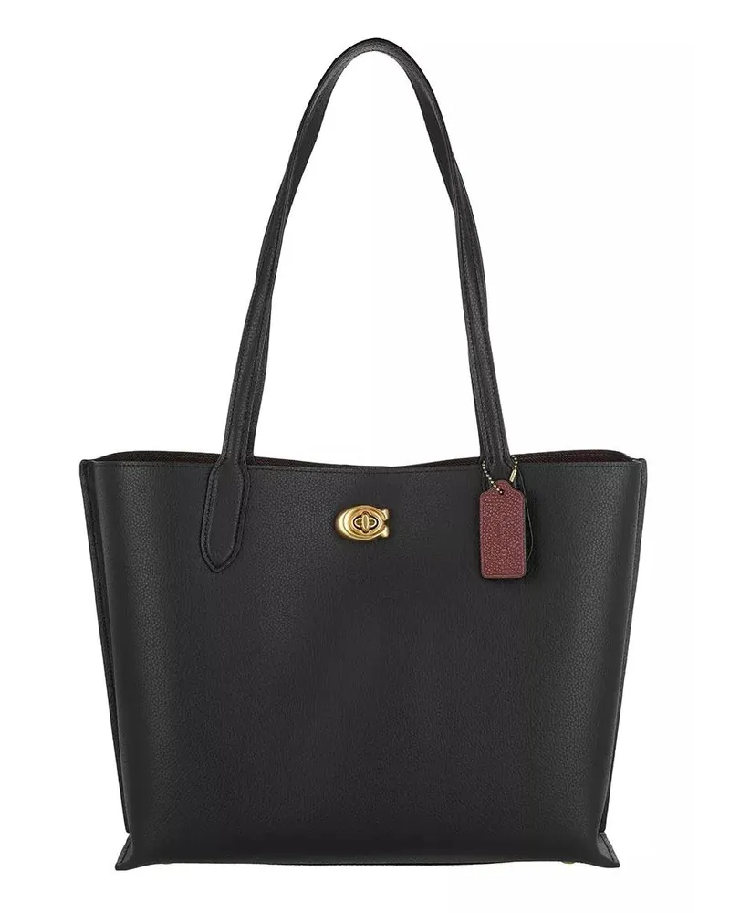 Coach Shopper & Totes Polished Pebble Leather Willow Tote schwarz Schwarz