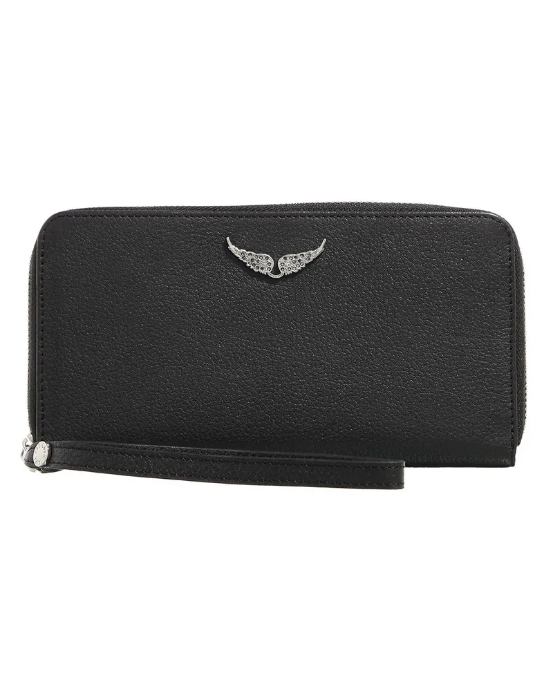 Zadig & Voltaire Portemonnaie Compagnon Grained Leather schwarz Schwarz