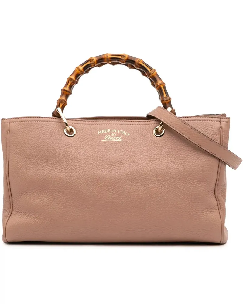 Gucci Hobo Bags Medium Calfskin Bamboo Shopper Satchel rosa Gold