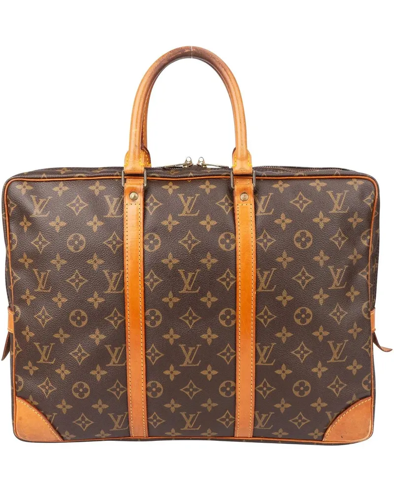 Louis Vuitton Crossbody Bags  Canvas Monogram Porte Documents Busi braun Braun