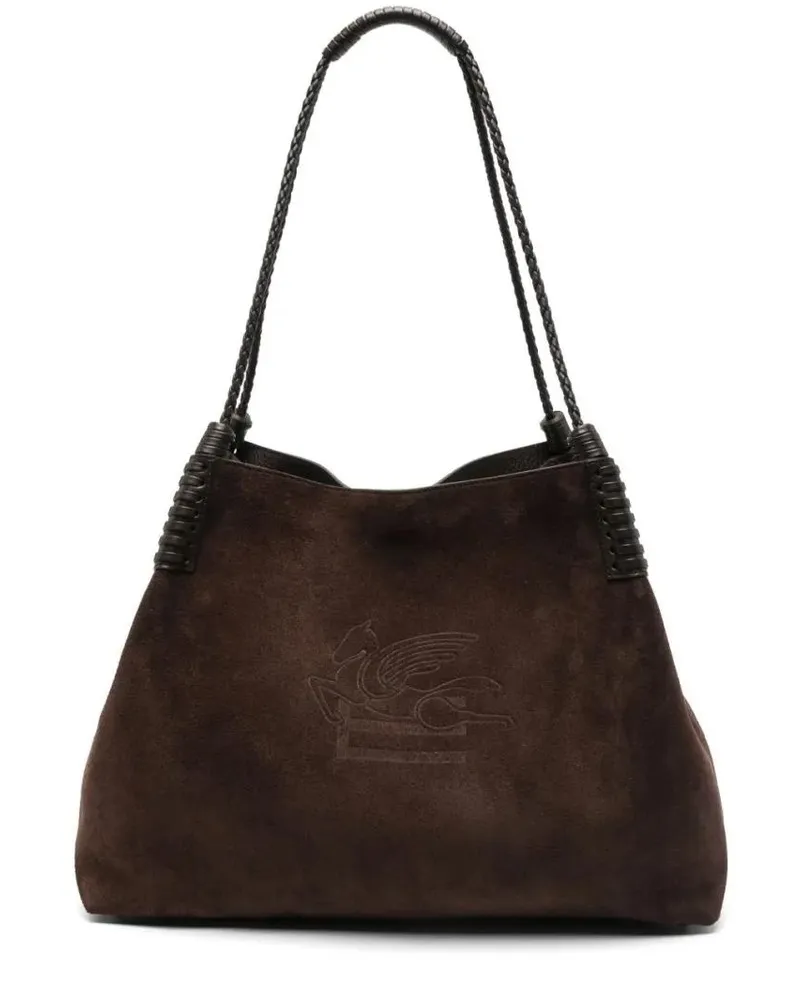 Etro Shopper & Totes Rich Brown Suede Shopper Bag schwarz Schwarz