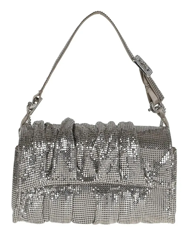 Benedetta Bruzziches Hobo Bags Structured Shoulder Bag With Metal Mesh grau Grau