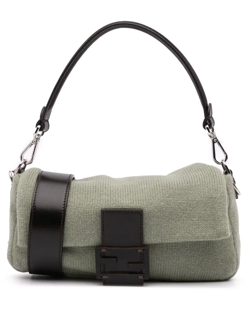 Fendi Hobo Bags 2000-2010 Cashmere Baguette Satchel grün Grün