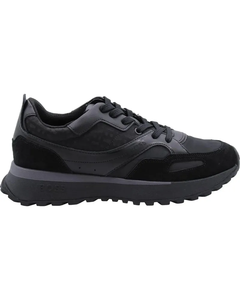 HUGO BOSS Low-Top Sneaker Minimalist Black Low-Top Sneakers With Smooth Fini schwarz Schwarz