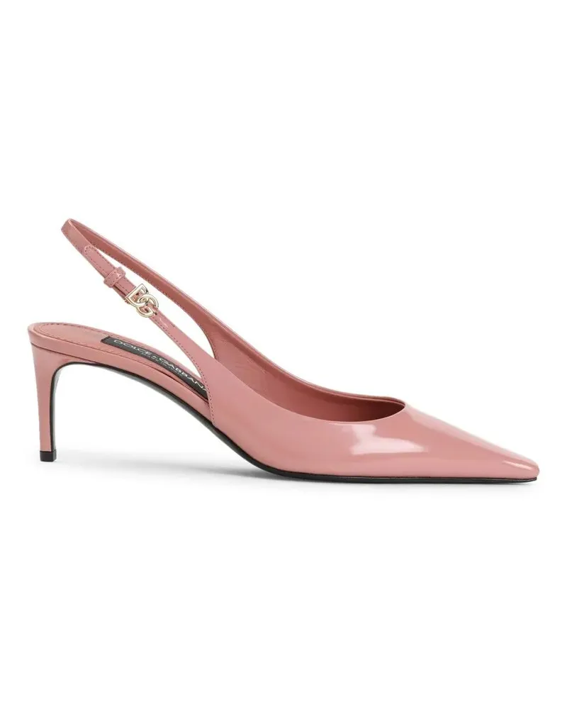 Dolce & Gabbana Sandalen Glossy Pointed Toe Slingback Heels pink Rosa