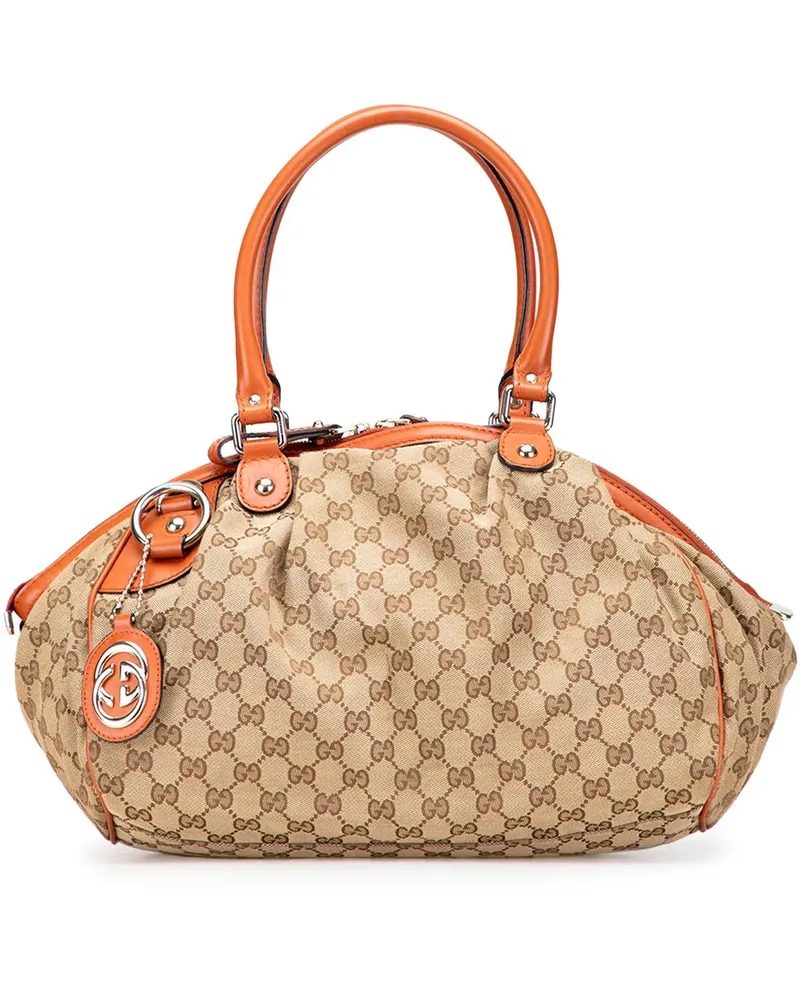 Gucci Hobo Bags GG Canvas Sukey  Satchel braun Braun