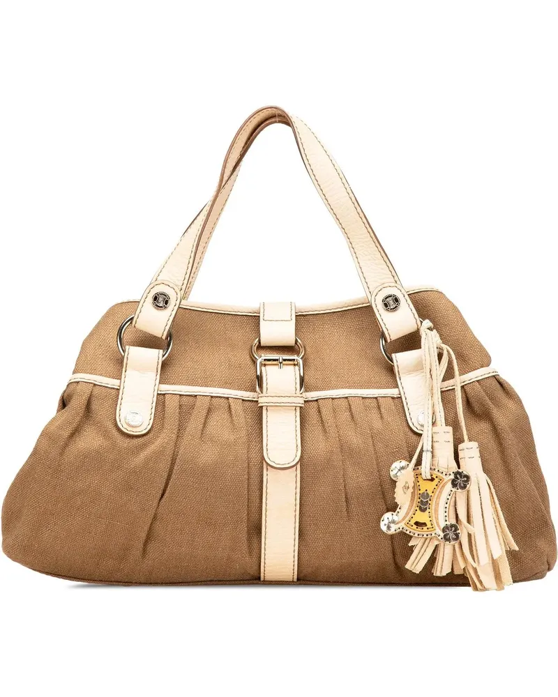 Celine Shopper Canvas Boogie Tassel Tote braun Braun