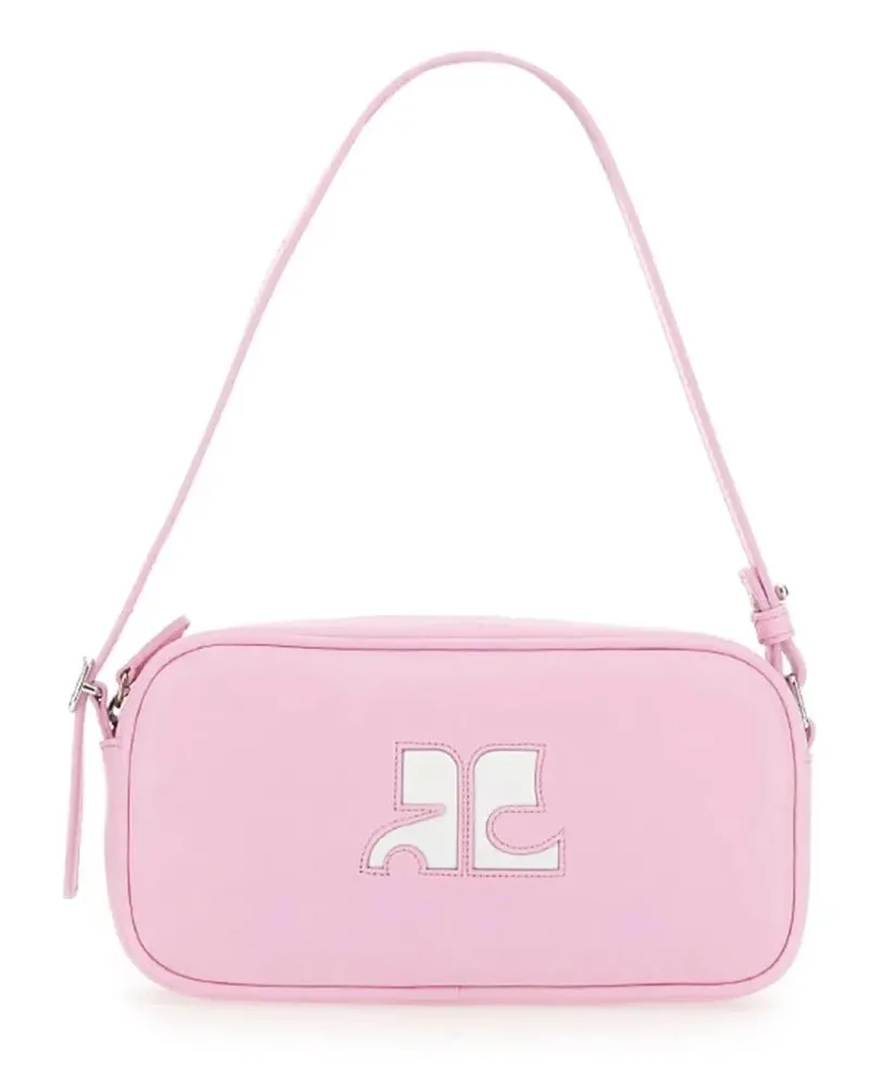 Courrèges Hobo Bags Rectangular Cowhide Leather Shoulder Bag With Adju pink Rosa