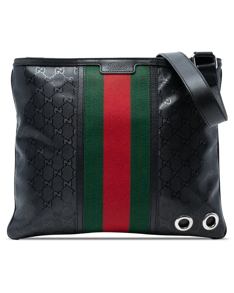 Gucci Hobo Bags GG Imprime Web Crossbody schwarz Schwarz