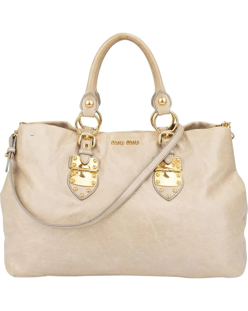 Miu Miu Crossbody Bags  Classic Leather City Handbag grün Grün