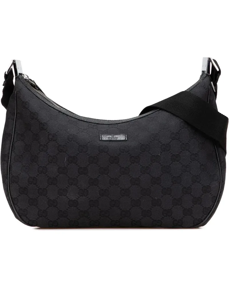 Gucci Hobo Bags GG Canvas Crossbody schwarz Schwarz
